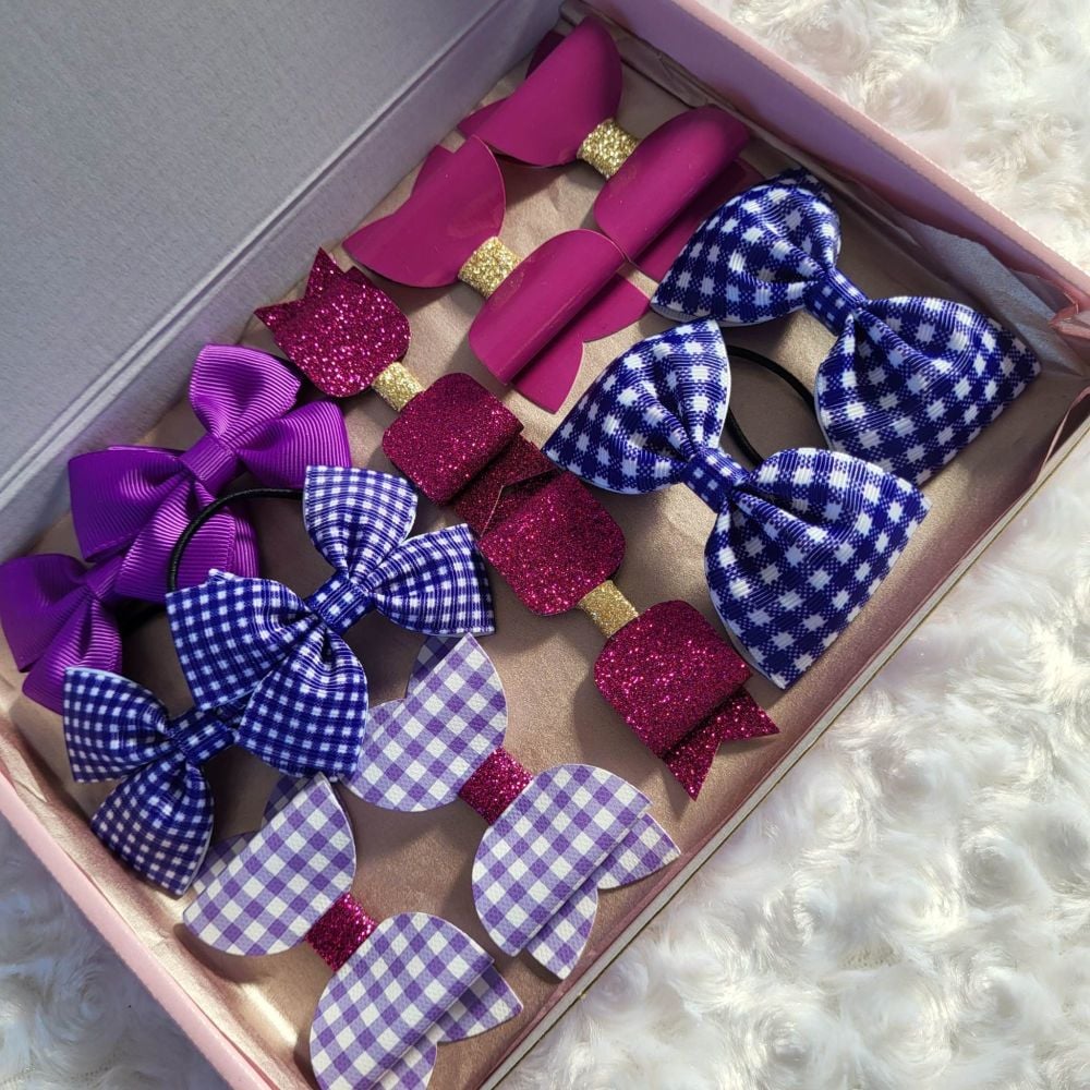 School Bow Box - Purple