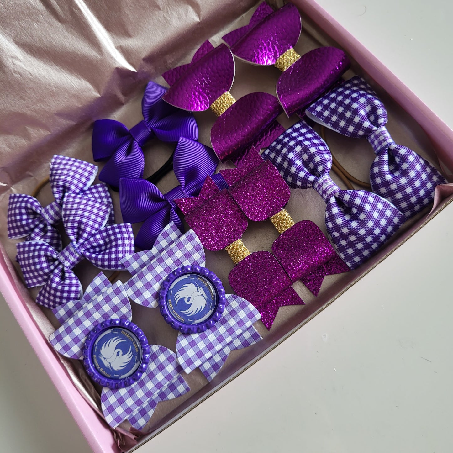 School Bow Box - Purple