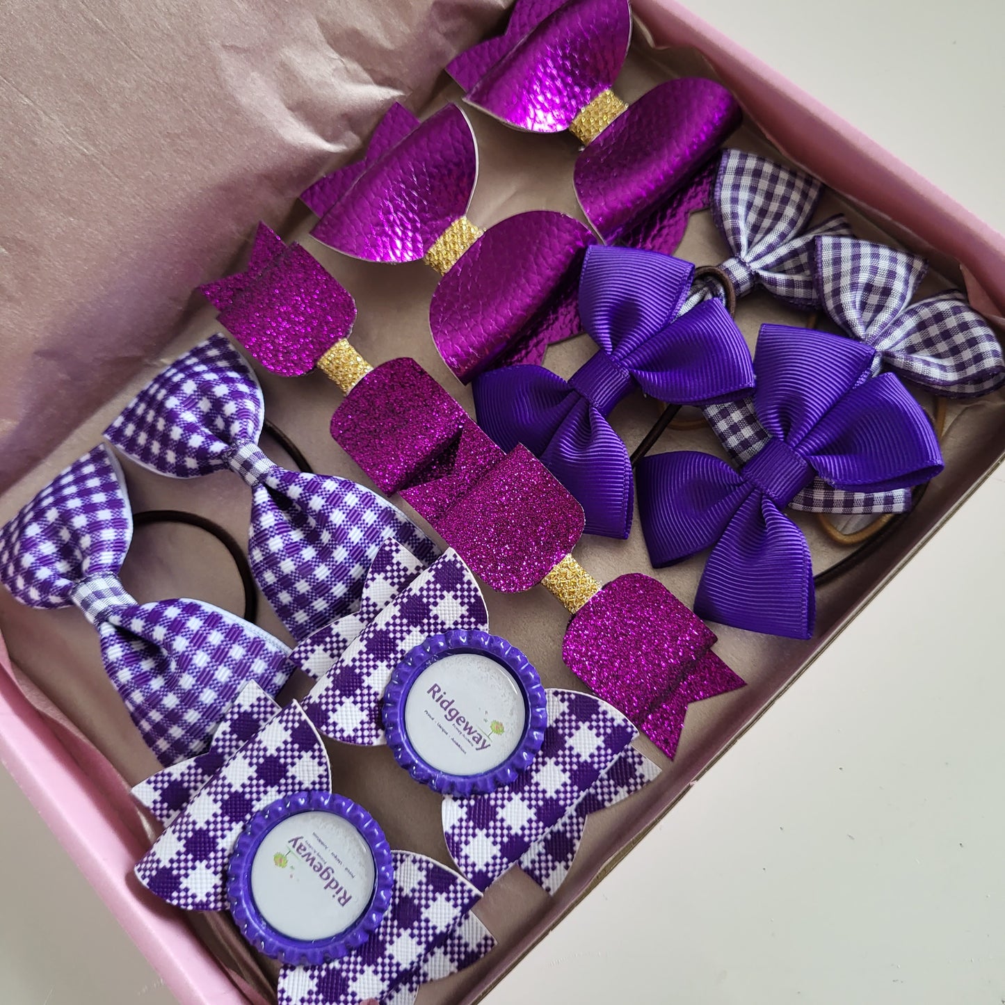 School Bow Box - Purple