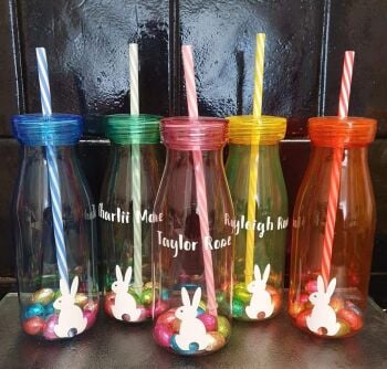 Plastic Bunny Bottle With Straw