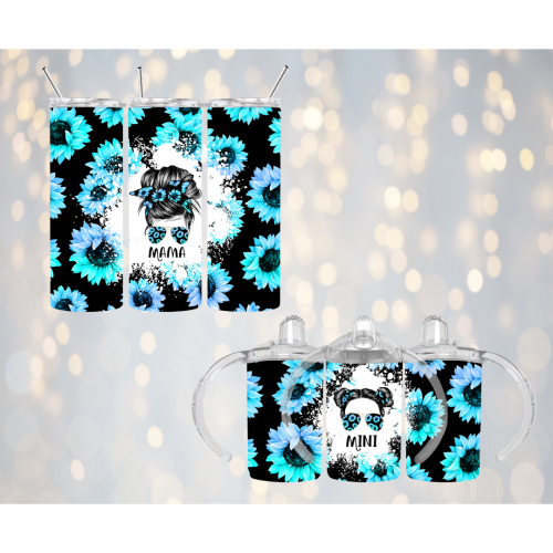 Mama & Mini Tumbler Set - Blue Flowers