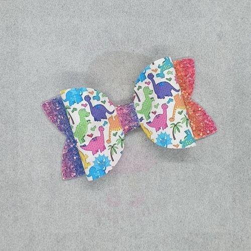 Rainbow Dinosaur Bow