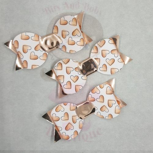 Rose Gold Hearts Bow