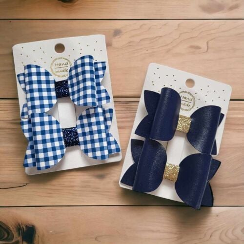 School Pigtail Set - Navy Blue