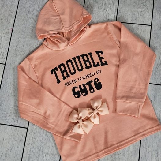 Trouble Never Looked So Cute Hooded Tshirt