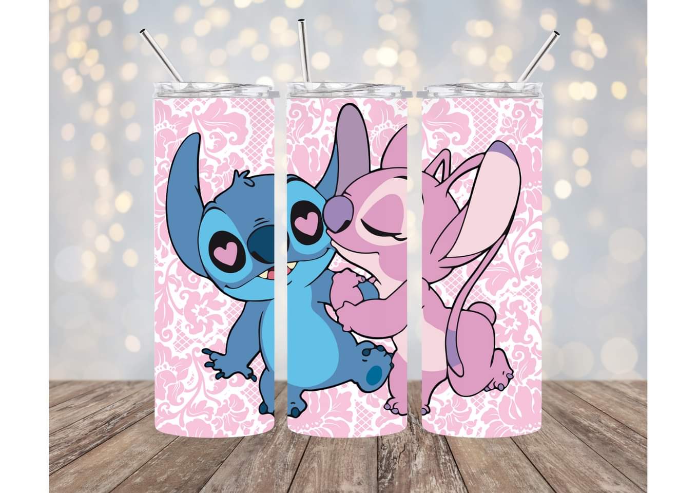 Stitch & Angel Pink Tumbler