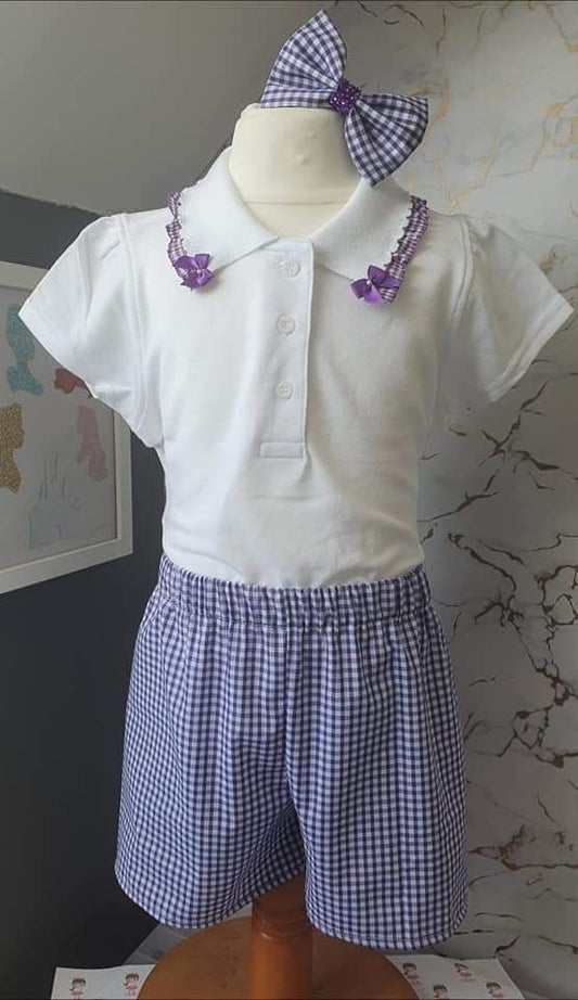 School Shorts Outfit - Purple