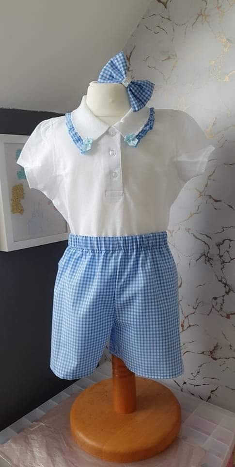 School Shorts Outfit - Blue